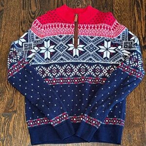 Vineyard Vines Fair Isle Quarter Zip Sweater